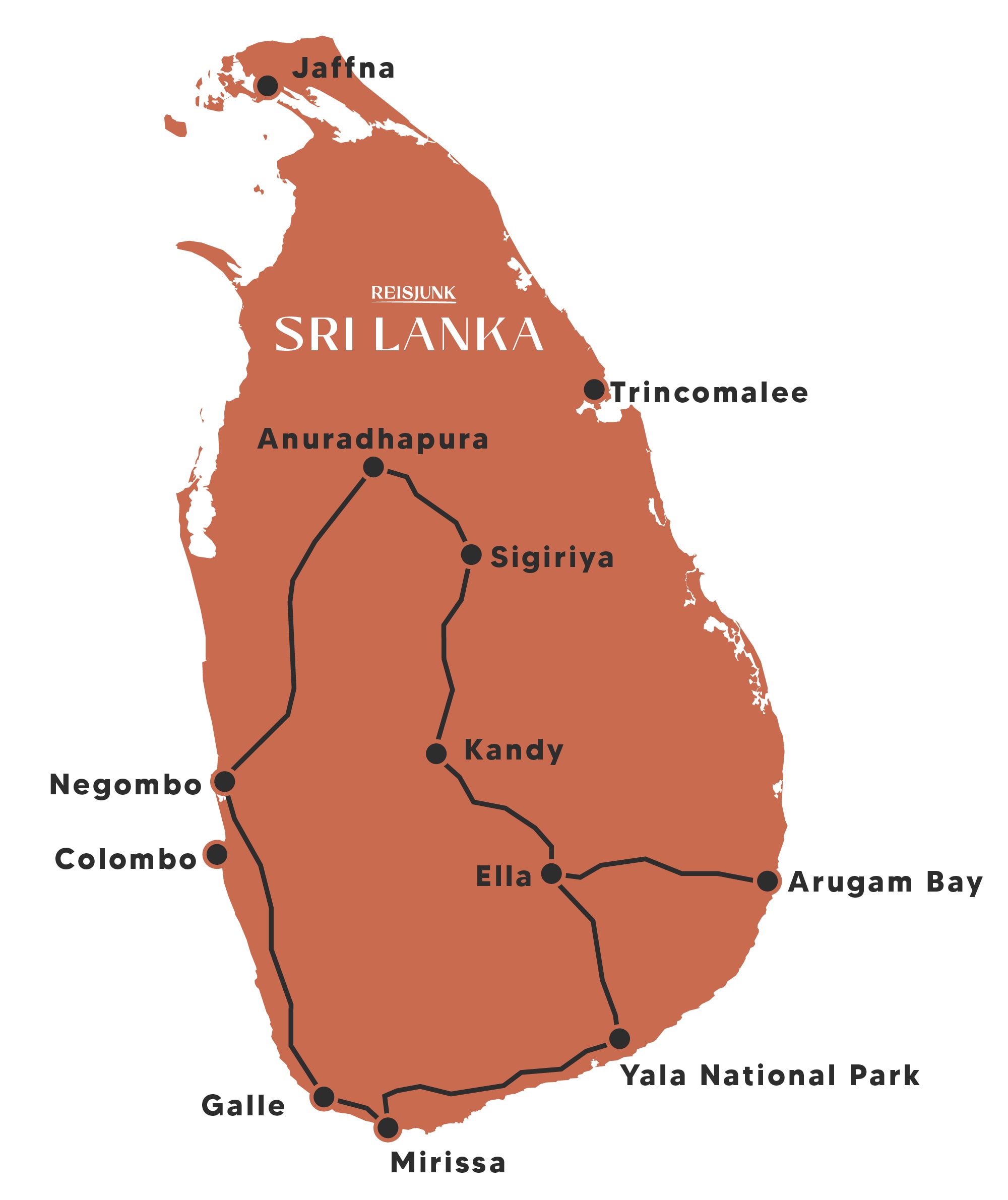 De ultieme reisroute voor Sri Lanka + tips REISJUNK